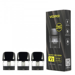 The three Voopoo's Vinci Series V2 cartridges in 1.2ohm
