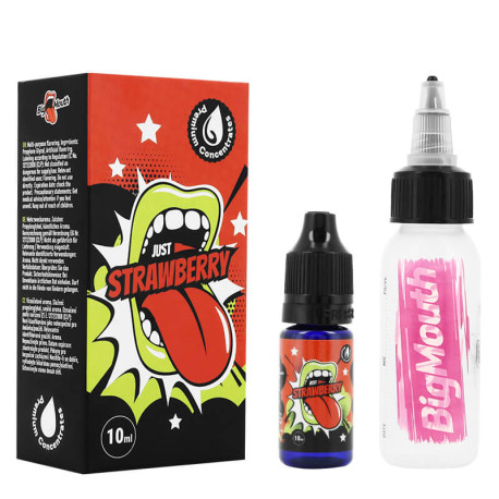 Big Mouth's Just Strawberry 10ml concentrate and its empty bottle