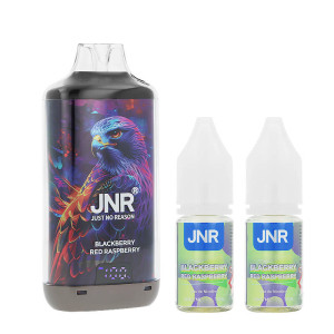 JNR's Falcon-X Plus refillable puff with its two e-liquids