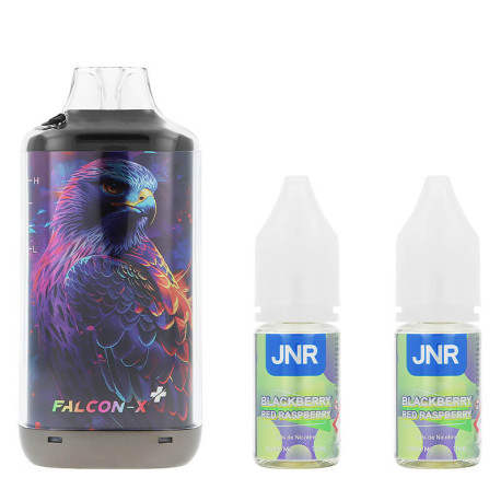 Box contents of JNR's Falcon-X Plus refillable puff