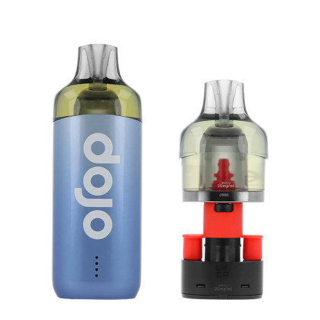 Box contents of Vaporesso's Limonade Framboise Bleue Dojo Blast refillable puff