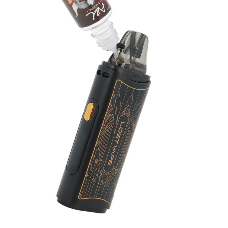 The filling of the cartridge of Lost Vape's Ursa Cap Pro podmod
