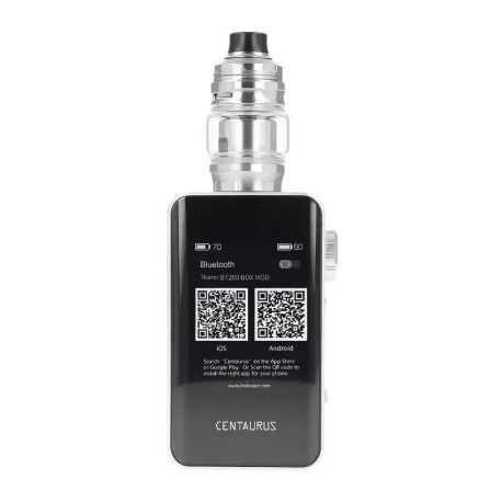 The QR Codes of the Centaurus app for Lost Vape's Centaurus BT200 kit