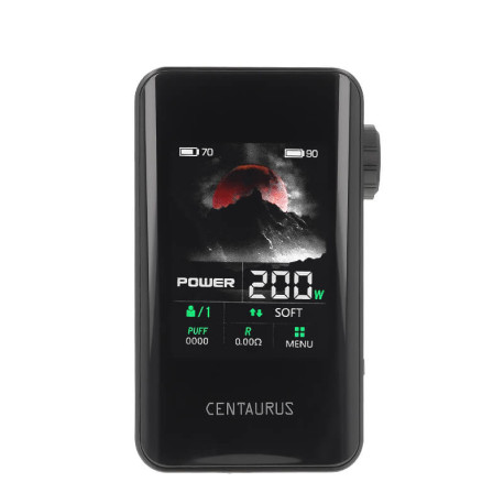 The screen of Lost Vape's Centaurus BT200 mod