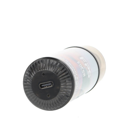 The USB-C port of FPS' Enfer Watermelon Strawberry Ice refillable puff