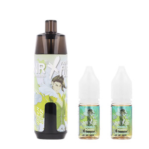 JNR and Fighter Fuel's Green Blitz Refillable Puff ans its 2 eliquids in salt of nicotine