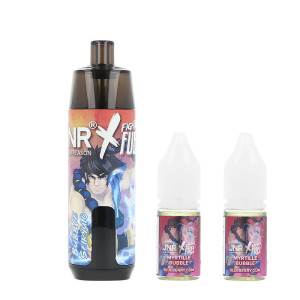 JNR X Fighter Fuel's Bubble Seiryuto Refillable Puff and the two e-liquids