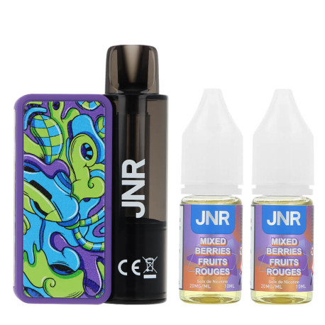 Box contents of JNR's AeroX Mixed Berries refillable puff