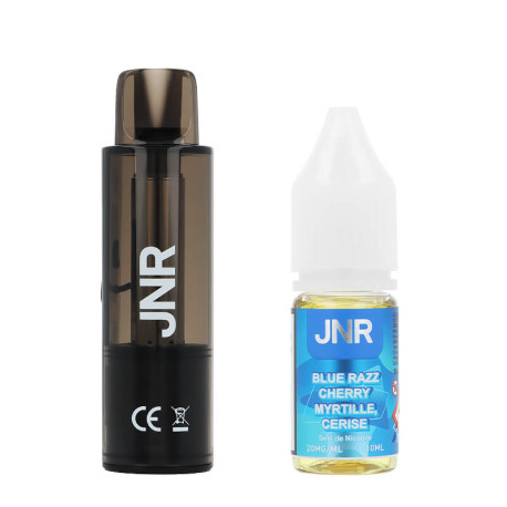 JNR's AeroX cartridge and the Blue Razz Cherry e-liquid in 20mg/ml of nic salt