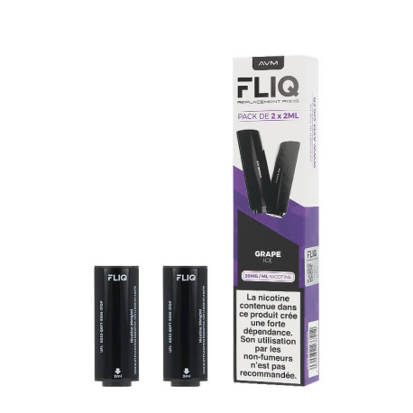 Vampire Vape's Fliq 20mg prefilled cartridges in Grape Ice