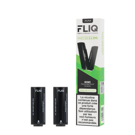 Vampire Vape's Fliq 20mg prefilled cartridges in Kiwi Passionfruit Guava