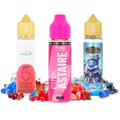 The three e-liquids of Décembre 2025 pack