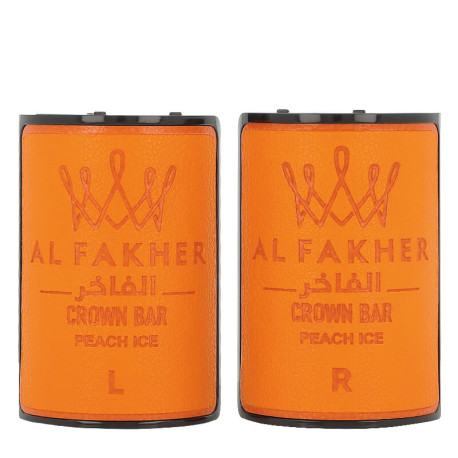 The two pods of Al Fakher's Crown Bar Hyper Max Peach Ice 30K rechargeable puff