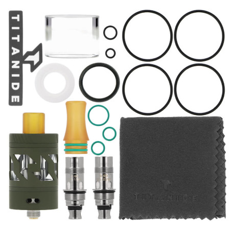 Box contents of Titanide's Cerakote Apogée 1.5 clearomizer