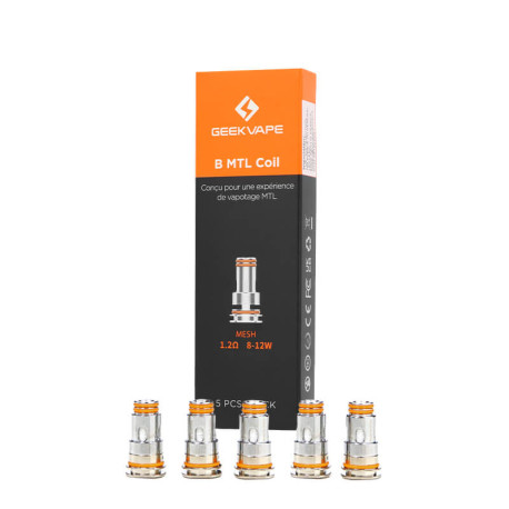 The pack of 5 Geek Vape's B Series MTL coils in 1.2ohm
