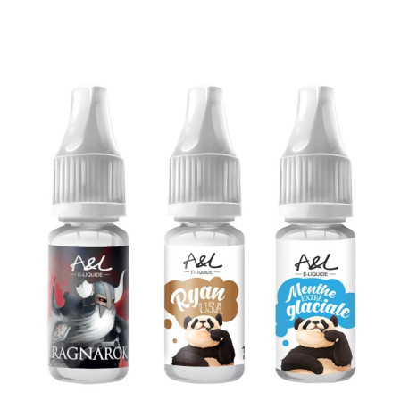 The three e-liquids of A&L's Q16 Pro beginner pack