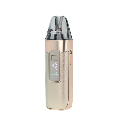 Vaporesso's Luxe X3 podmod in gold silk