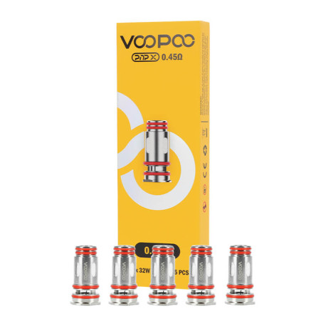 The 5 Voopoo's PnP X coils in 0.45ohm