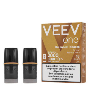 The box of two VEEV's VEEV Balanced Tobacco cartridges