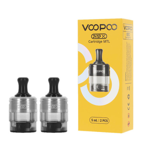 The two Voopoo's PnP X MTL cartridges in Steel
