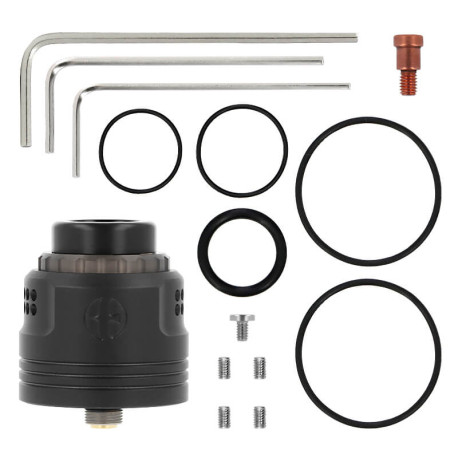 Box contents of Early Bird's Turnstone RDA 30mm dripper