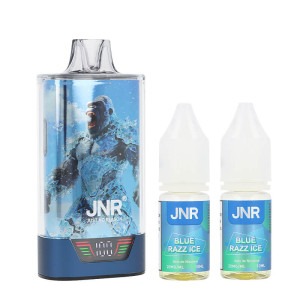 JNR's Gorilla X puff and the two Blue Razz Ice e-liquids