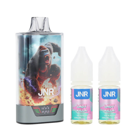 JNR's Gorilla X 43K puff and the two Lady Killa e-liquids