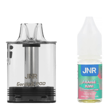 JNR's cartridge for Gorilla X puff and Strawberry Kiwi e-liquid