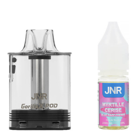 JNR's Gorilla X cartridge and Blue Razz Cherry e-liquid