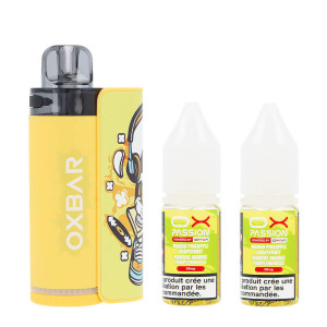 OXVA's OXBAR OX35K puff and the two Mangue Ananas Pamplemousse e-liquids