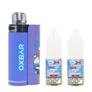 OXVA's OXBAR Myrtille Glacée OX35K puff and its two 20mg/ml nicotine salt e-liquids