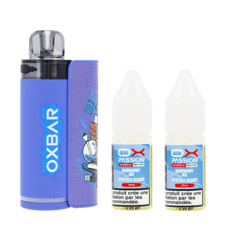 OXVA's OXBAR Myrtille Glacée OX35K puff and its two 20mg/ml nicotine salt e-liquids