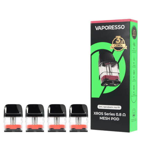 The four Vaporesso's XROS cartridges in 0.8ohm