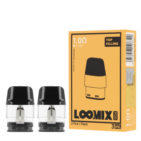 The pack of two Aspire's Loomix cartridges in 1.0ohm