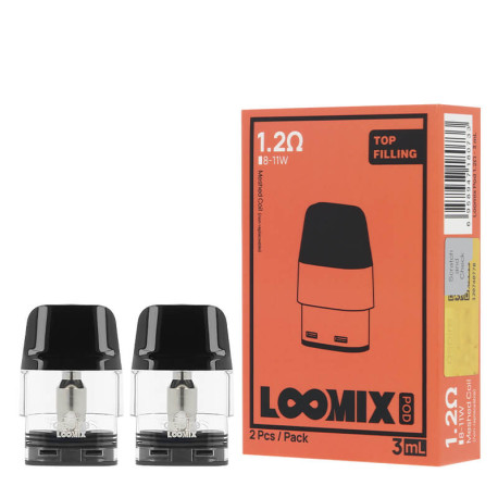 The pack of two Aspire's Loomix cartridges in 1.2ohm