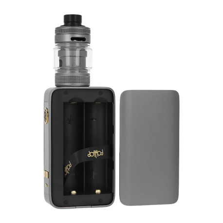 The dual battery compartment of Dotmod's DotBox 220 V2 kit
