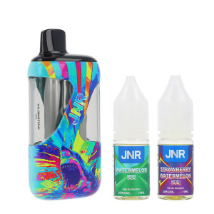 JNR's ZPluse 42K puff and the two Strawberry Watermelon Ice / Watermelon Ice e-liquids