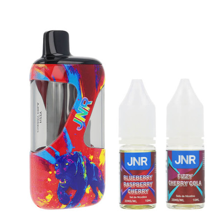 JNR's ZPluse 42K puff and the two Blueberry Raspberry Cherry / Fizzy Cherry Cola e-liquids
