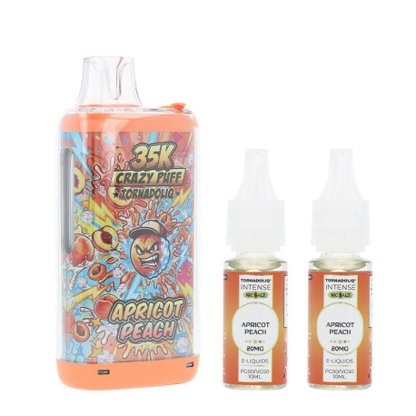 Tornadoliq's Crazy Puff 35K and the two Apricot Peach e-liquids