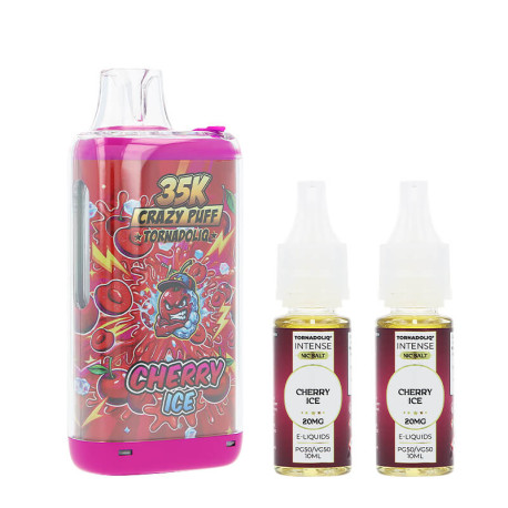 Tornadoliq's Crazy Puff 35K and the two Cherry Ice e-liquides