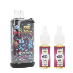 Tornadoliq's Crazy Puff 35K and the two Black Dragon Ice e-liqids