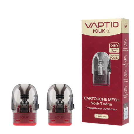 The four Vaptio's Nolik-T cartridges in 0.8ohm