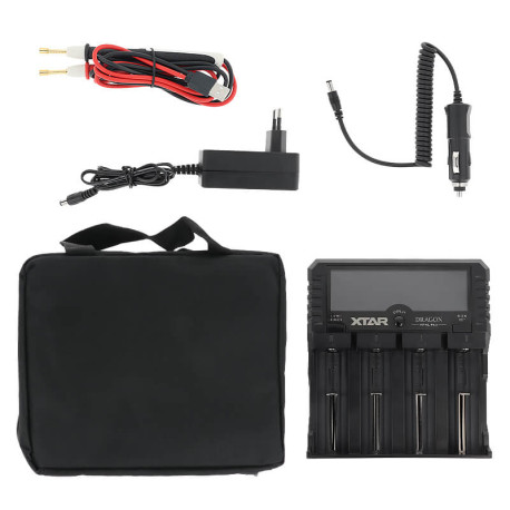 Box contents of Xtar's Light Dragon VP4L Plus Charger