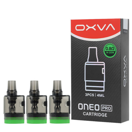 The three OXVA's Oneo Pro Cartridges in 0.8ohm