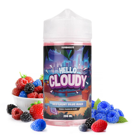 Hello Cloudy's Red Light Blue Razz eliquid in 200ml