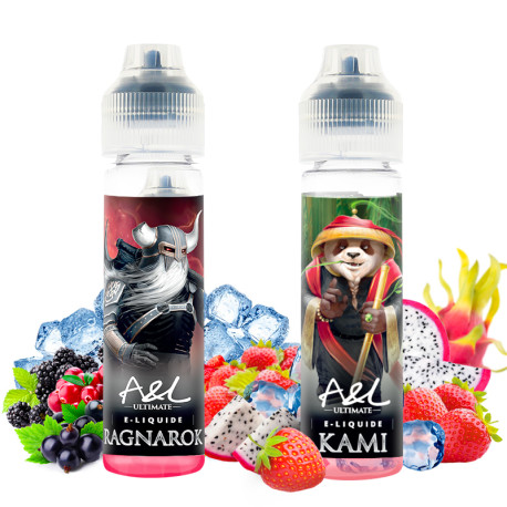 The two e-liquids of A&L's Ultimate Ragnarok Kami Discovery Pack