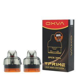 The two OXVA's 6ml VPrime Dual Mesh cartridges in 0.4ohm