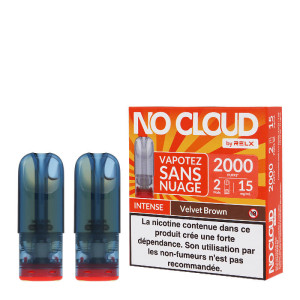 The two RELX No Cloud Velvet Brown Intense cartridges