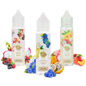 The 3 e-liquids in the Le Petit Verger by Savourea Fruit Du Dragon 50ml pack