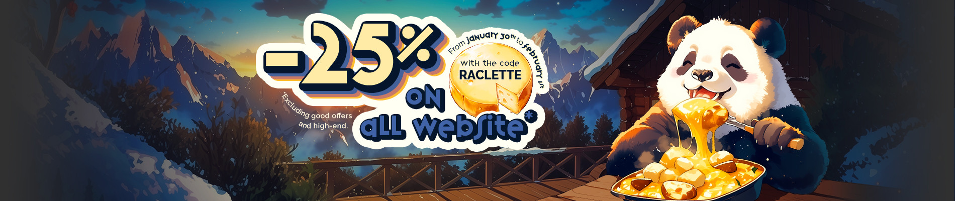 -25% on all website Code Raclette